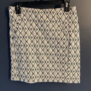 LOFT Floral Blue Diamond Mini Skirt